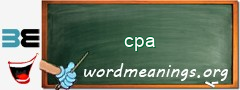 WordMeaning blackboard for cpa